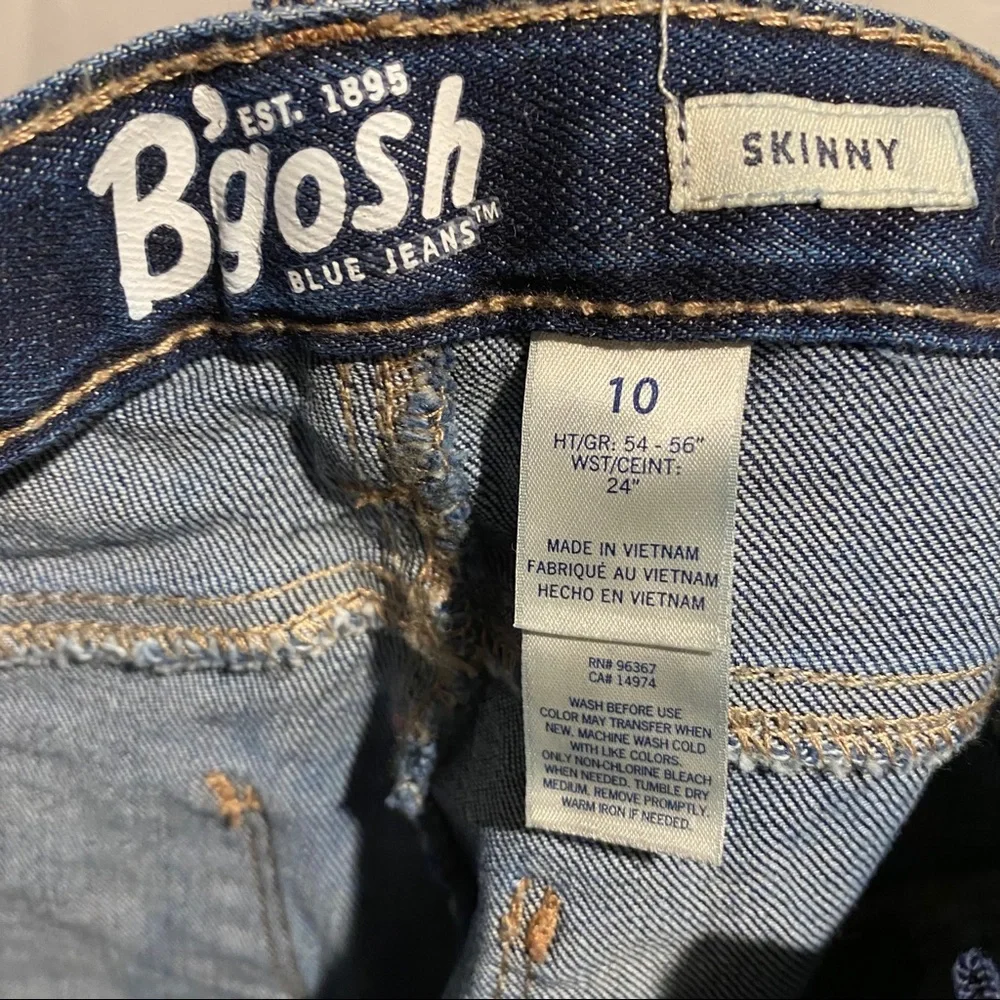 Oshkosh B’Gosh Youth Size 10 Girl Skinny Denim Jean Stretch Fit Style Adjustable